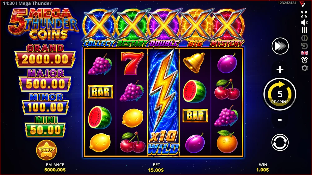 Moja sesja, ekran po ekranie — 5 Mega Thunder Coins screenshot 4 of 4