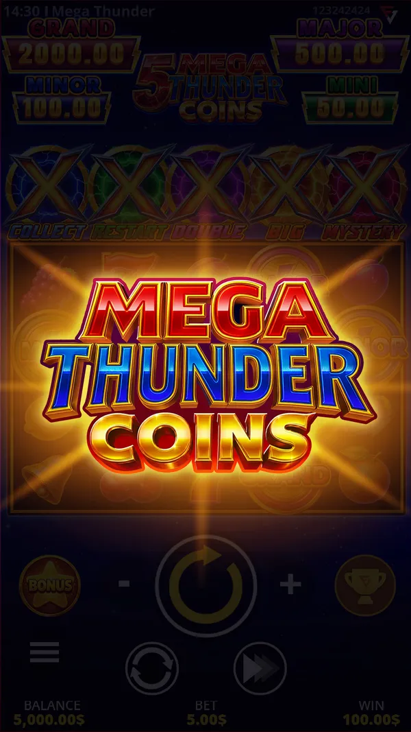 5 Mega Thunder Coins mobile — Mega-Thunder-Gewinn